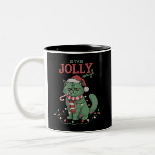 Taza Bicolor Es lo suficientemente alegre esta fiesta de Navida