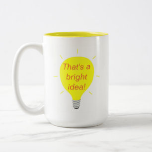 Taza Bicolor Esa es una idea brillante, bombilla amarilla