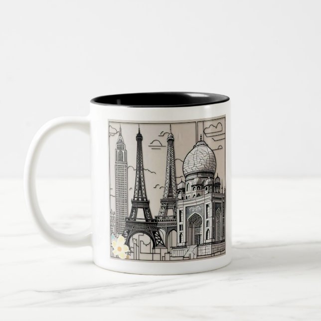 Taza Bicolor "Esbozando la metrópolis" (Izquierda)
