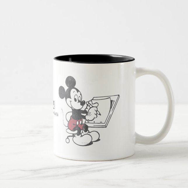 Taza Bicolor Esbozo de Mickey de época (Derecha)