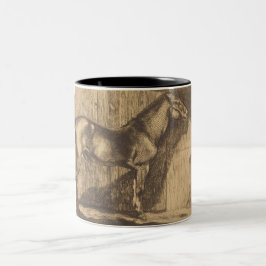Taza Bicolor Esbozo de un Pony (de Paul-Albert Besnard)