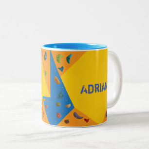 Taza Bicolor Escalada de rocas y paredes sujeta escalador
