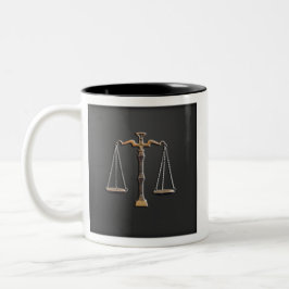 Taza Bicolor Escalas de justicia en el Ebony - PERSONALIZARLO!