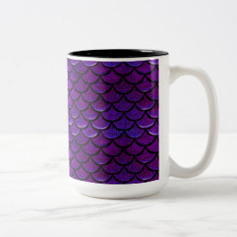 Taza Bicolor Escalas de sirenas moradas y azules