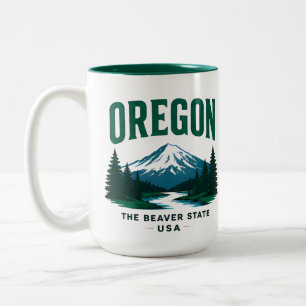 Taza Bicolor Escape de la costa salvaje de Oregon Pacífico