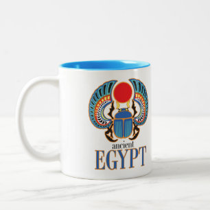 Taza Bicolor Escarabajo egipcio. El antiguo Egipto