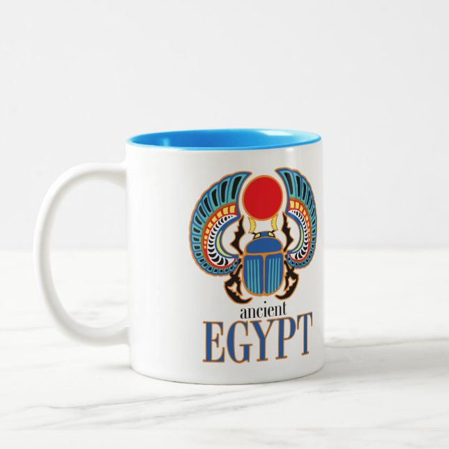 Taza Bicolor Escarabajo escarabajo egipcio. Antiguo Egipto (Izquierda)