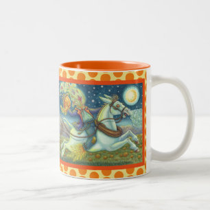 TAZA BICOLOR ESCARECIMIENTO HORSEMANAL SIN CABEZA, BARRO HALLOW