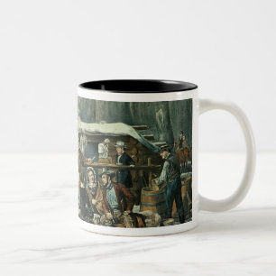 Taza Bicolor Escena americana del bosque - arce que azucara,