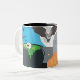 Taza Bicolor Escena de Halloween