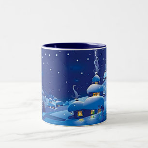 Taza Bicolor Escena de invierno