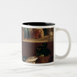 Taza Bicolor Escena de la cocina con Cristo