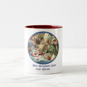 Taza Bicolor Escena de la natividad