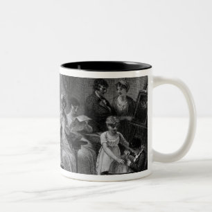 Taza Bicolor Escena de la sala de estar, a partir "del día