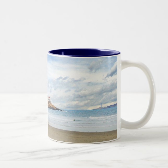 Taza Bicolor Escena de Nueva Inglaterra Coastal (Derecha)