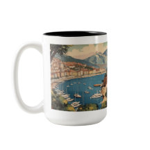 Escena de viaje al puerto de Mónaco vintage