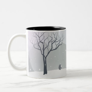 Taza Bicolor Escena del invierno gris