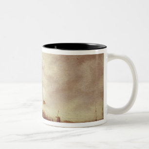 Taza Bicolor Escena del río y de la ciudad