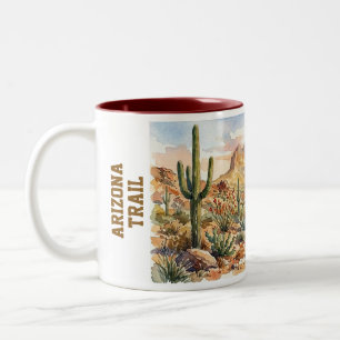 Taza Bicolor escena en acuarela del sendero Arizona