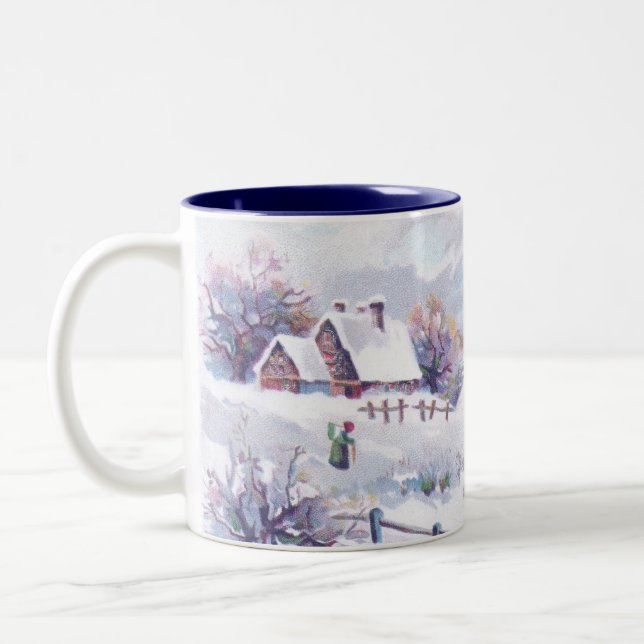 Taza Bicolor Escena encantadora del invierno (Izquierda)