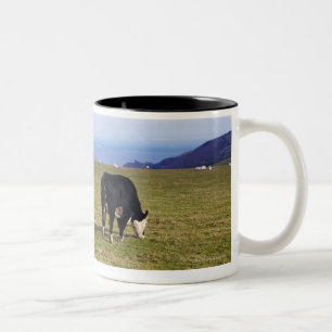 Taza Bicolor Escena pastoral de vacas en la desatención del