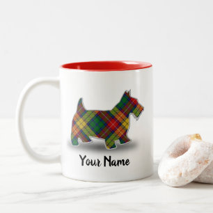Taza Bicolor Escocés escocés Terrier del tartán de Buchanan