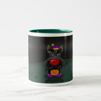 Taza Bicolor Escocés Terrier Halloween