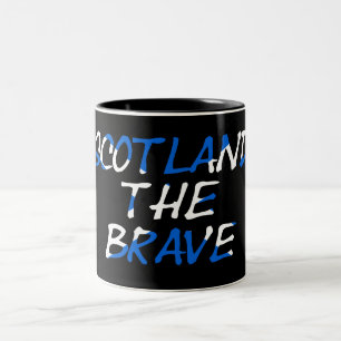 Taza Bicolor Escocia Los valientes sobre la bandera escocesa