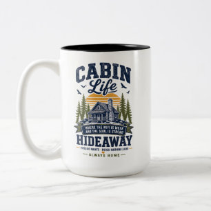 Taza Bicolor Escondite de vida en cabaña
