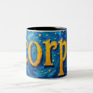 Taza Bicolor Escorpio Zodiac Mug - Arte Astrológico Noche Estel