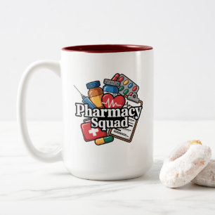 Taza Bicolor 'Escuadrón de Farmacia'.