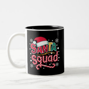 Taza Bicolor Escuadrón de Santa Claus Equipo de Navidad Familia
