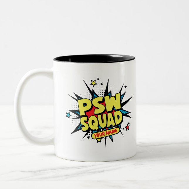 Taza Bicolor ¡Escuadrón PSW personalizado! (Izquierda)