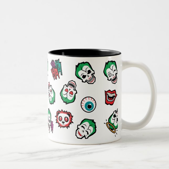 Taza Bicolor Escuadrón suicida | Patrón de Emoji de Joker (Derecha)