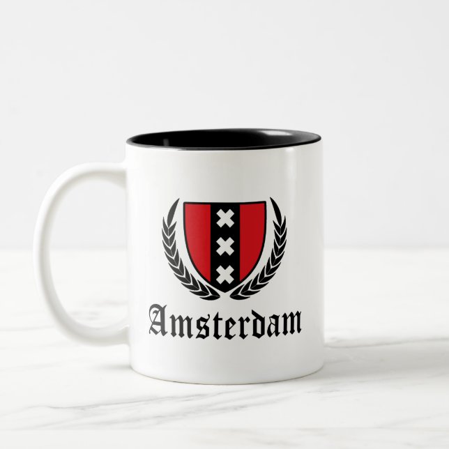 Taza Bicolor Escudo de Ámsterdam (Izquierda)