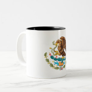 Taza Bicolor escudo de armas del país México símbolo emblema ba