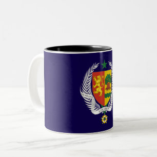 Taza Bicolor escudo de armas símbolo emblema bandera del país S