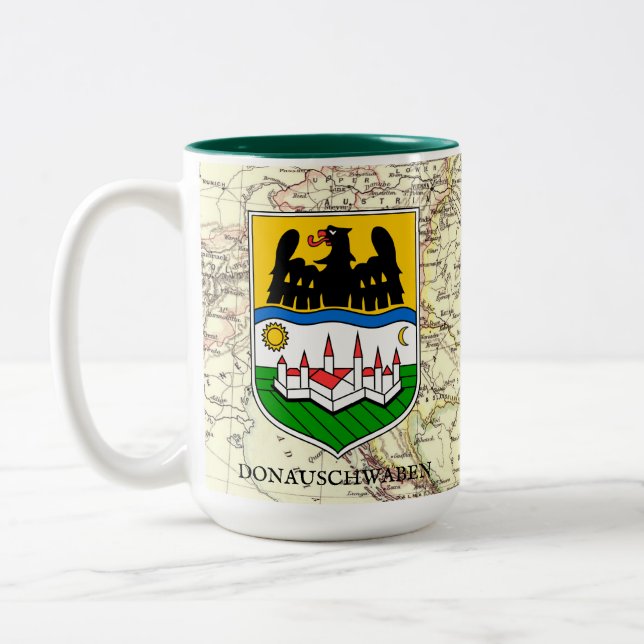 Taza Bicolor Escudo de Donauschwaben con mapa (Izquierda)