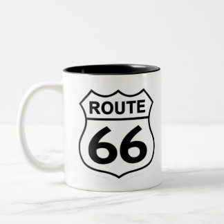 Taza Bicolor escudo de la ruta 66