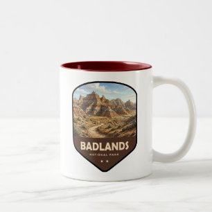 Taza Bicolor Escudo del Parque Nacional Badlands
