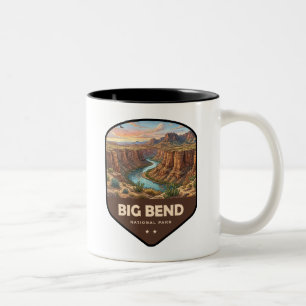 Taza Bicolor Escudo del Parque Nacional Big Bend