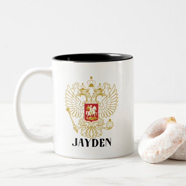 Taza Bicolor Escudo familiar (Con donut)