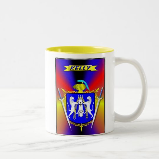 TAZA BICOLOR ESCUDO HERÁLDICO Y ESCUDO DE LA FAMILIA IRLANDESA