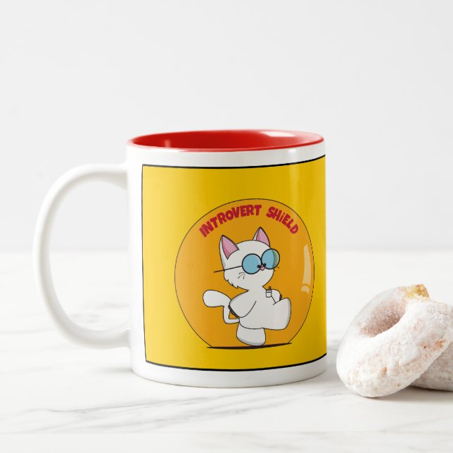 Taza Bicolor Escudo introvertido (Con donut)