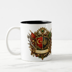 Taza Bicolor Escudo Real Otomano y cita de legado