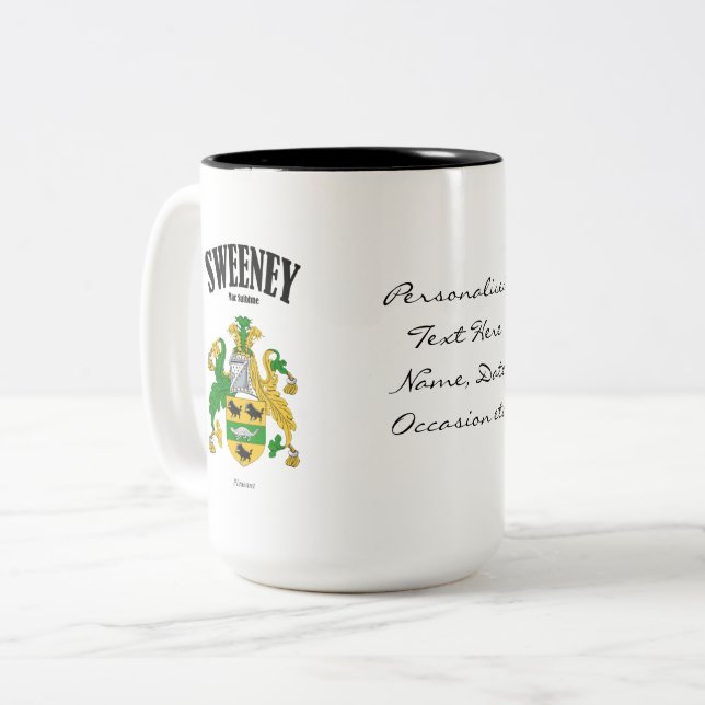 Taza Bicolor Escudo, traducción y significado de la familia Swe (Anverso izquierdo)