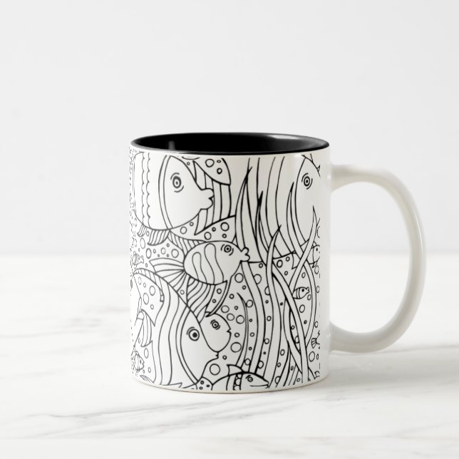 Taza Bicolor Escuela inspirada de pescados (Derecha)