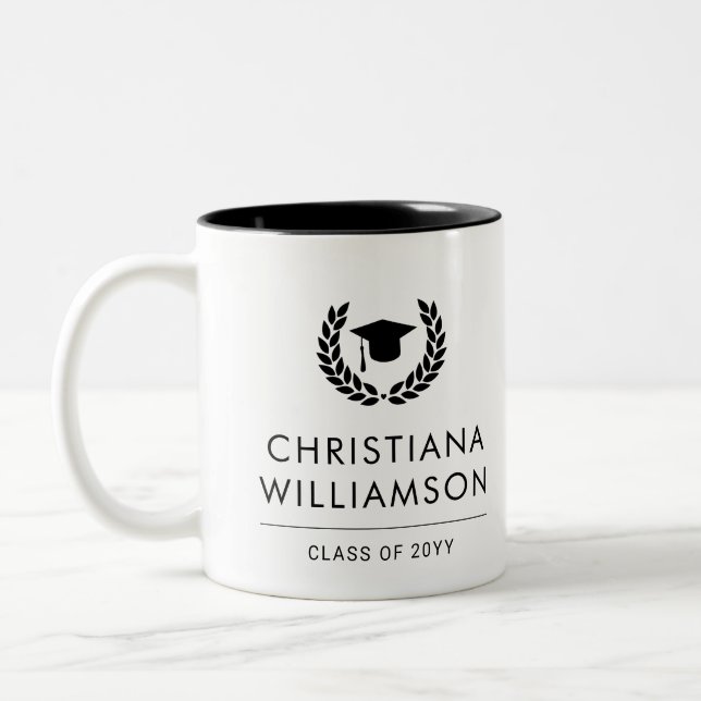 Taza Bicolor Escuela personalizada y graduación universitaria e (Izquierda)