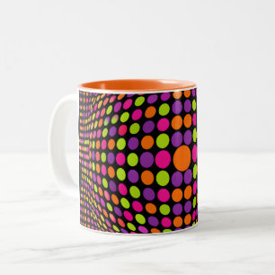 Taza Bicolor Esfera de puntos de medio tono retro