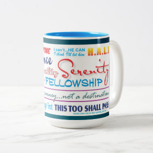 Taza Bicolor eslóganes de sobriedad de 12 pasos mug 25z3c